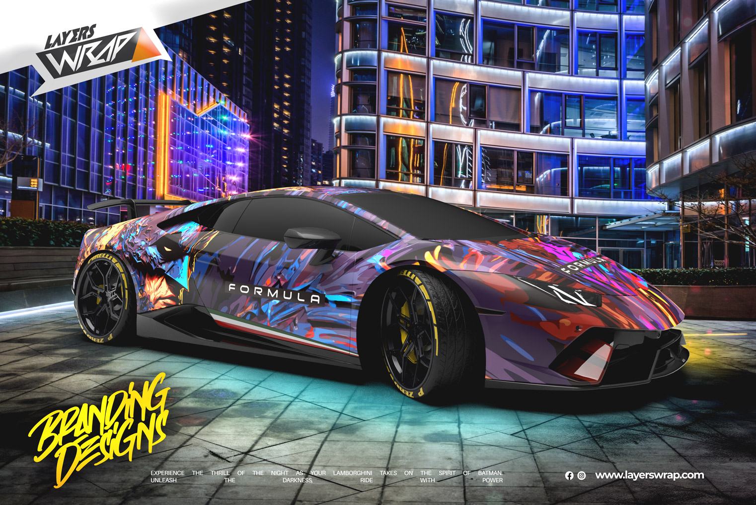 Lamborghini Full Wrap Design – Batman Theme