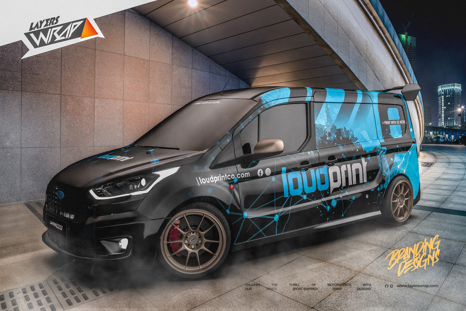 Custom Ford Transit Connect Branding for LoudPrint Co | Layers Wrap