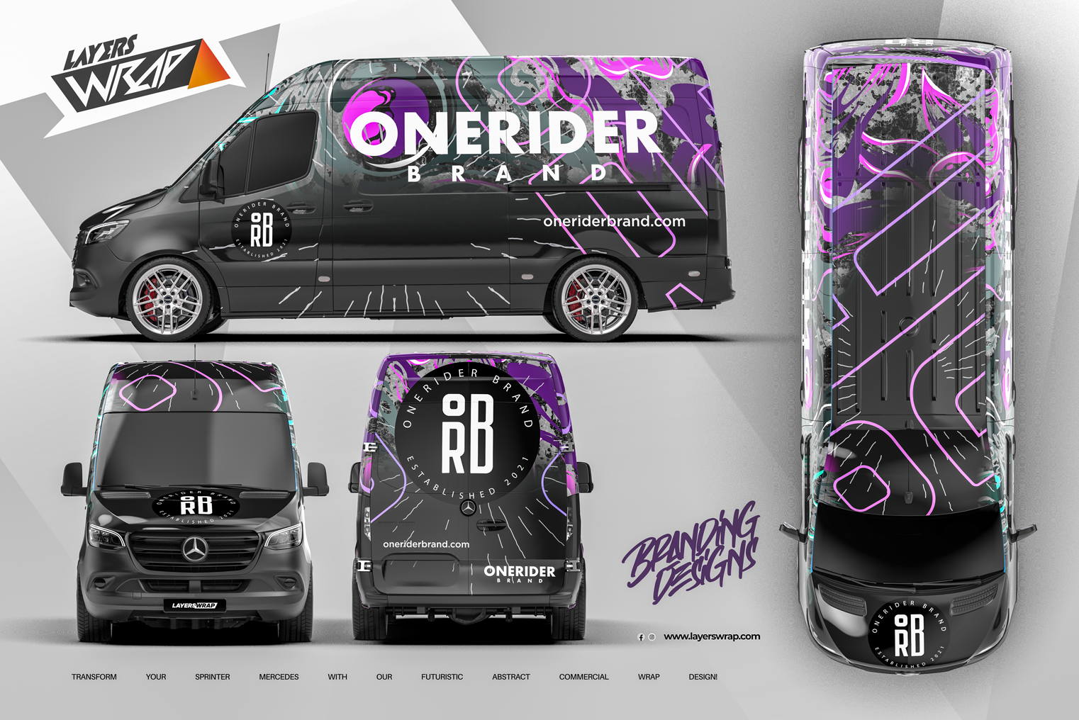 Ford Transit Abstract Futuristic Wrap Branding