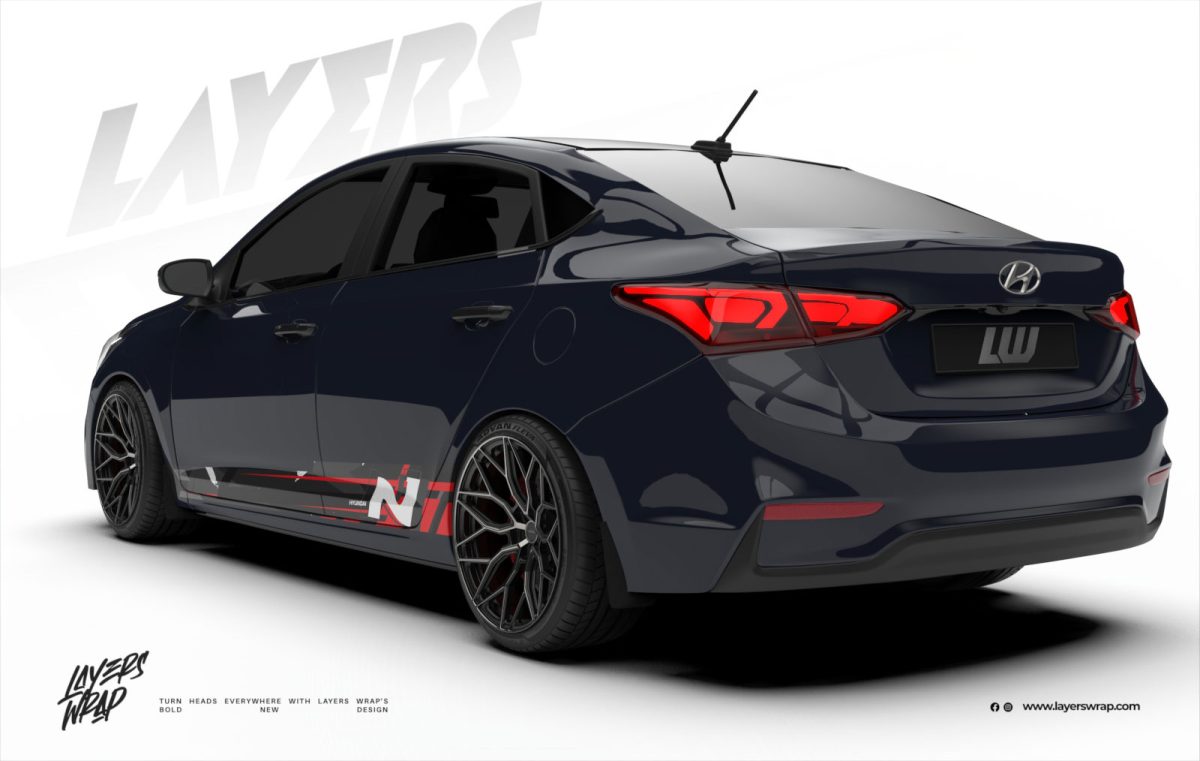 Hyundai Verna Decal - N-Black