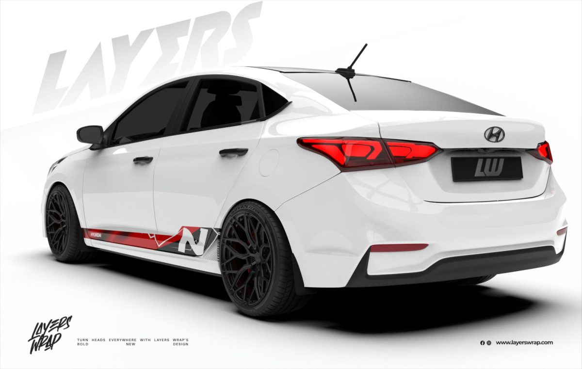 Hyundai Verna Decal - N-Line Vector