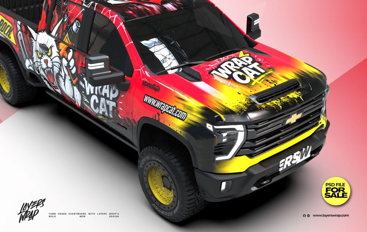 Wrap Cat - Chevrolet Silverado Full Wrap Design Kit (PSD)