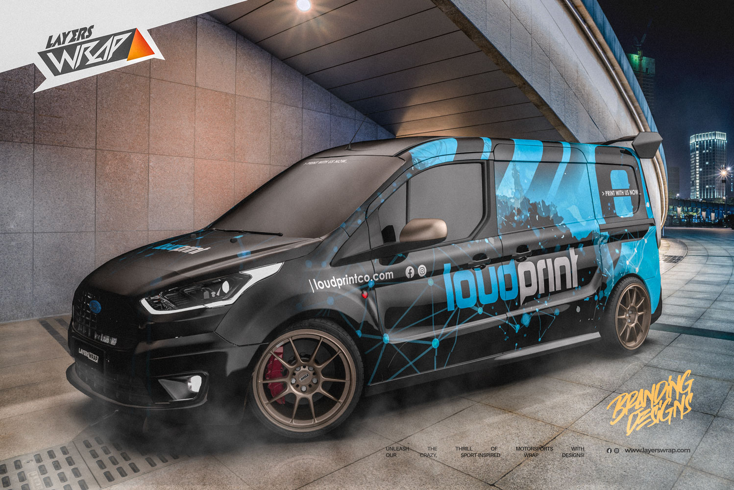 Ford Transit Connect wrap design by Layers Wrap Studio