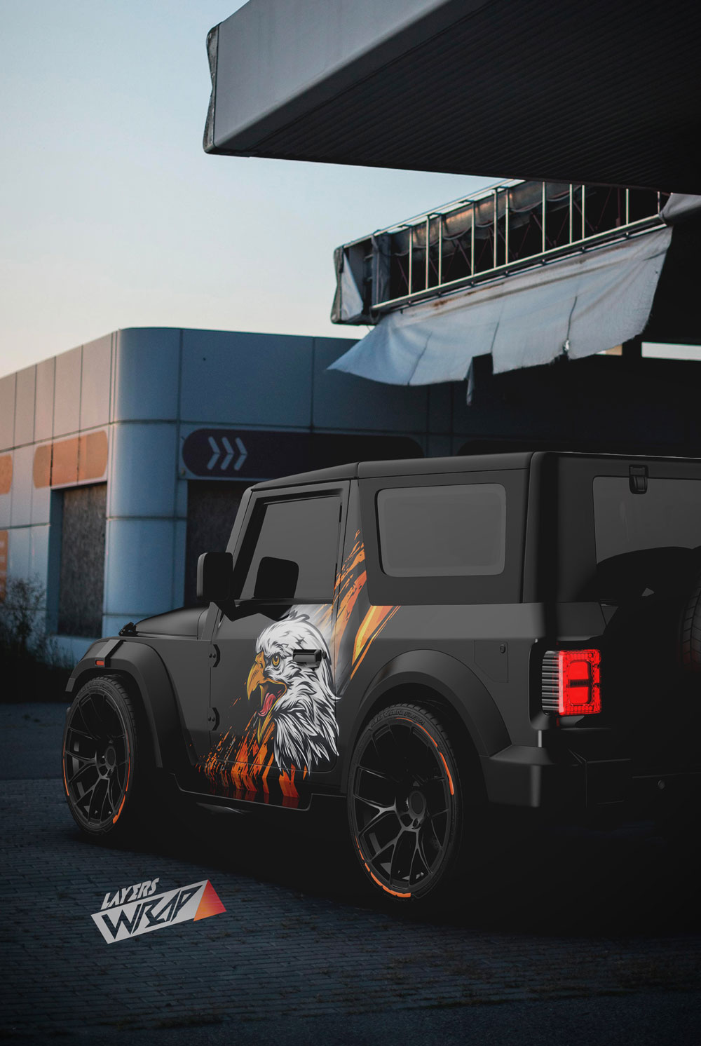 Mahindra Thar Partial Wrap by Layers Wrap