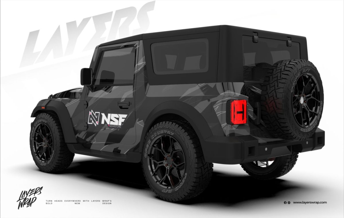Mahindra Thar Full Wrap Kit – Blackout Ops