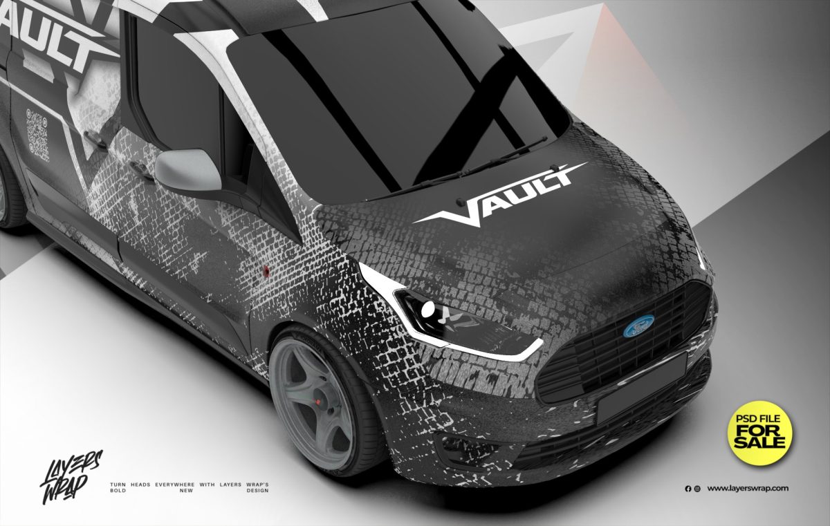 Ford Transit Custom – Vault Tactical Texture Wrap (PSD FILE DOWNLOAD)