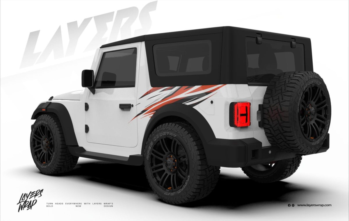 Mahindra Thar Partial Kit - Fang Streak Decal Kit