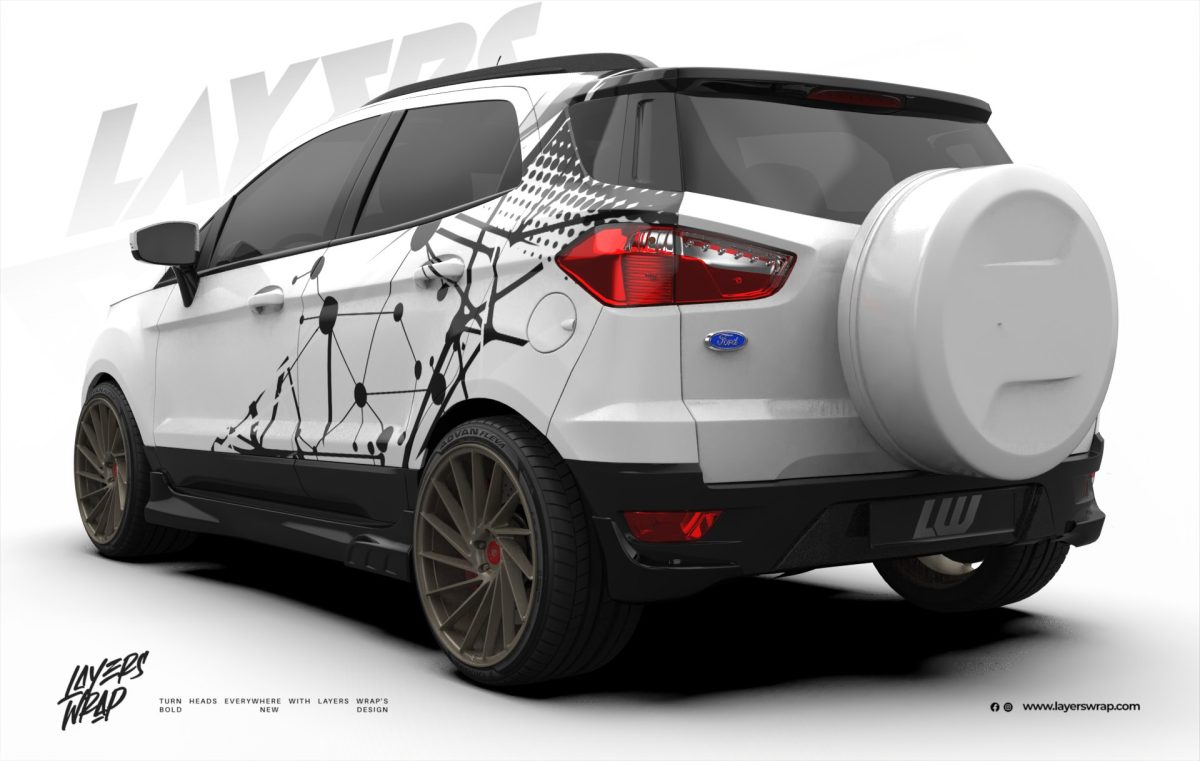 Ford Ecosport Partial Wrap Kit - Arctic Grid
