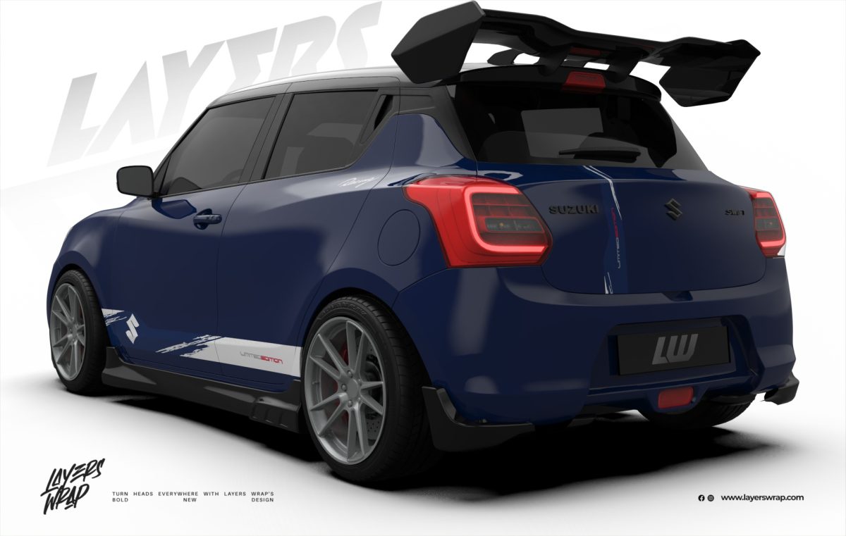 Suzuki Swift Partial Wrap Kit - Shadow Line – Blue Edition