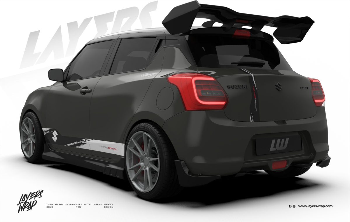 Suzuki Swift Partial Wrap Kit - Shadow Line - Grey Edition