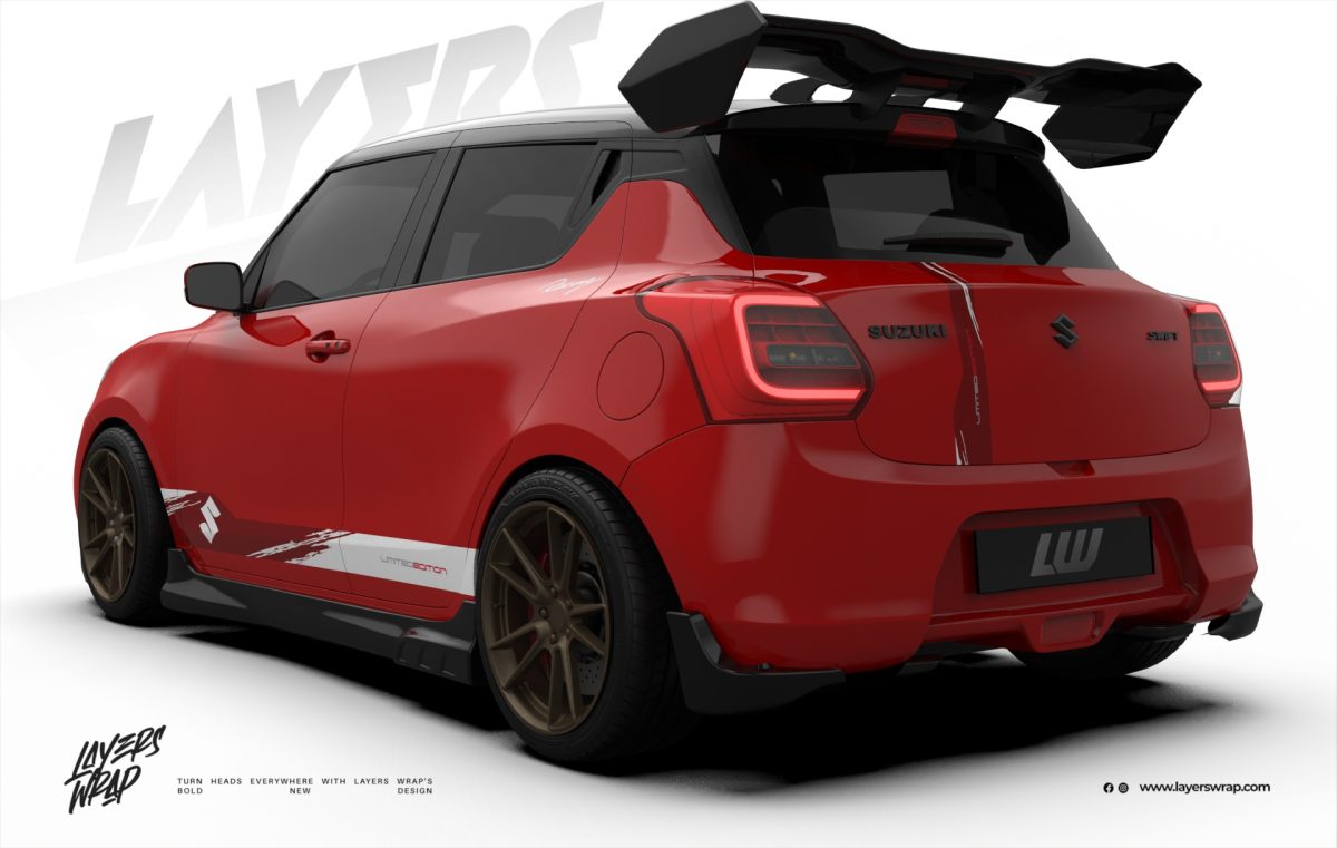Suzuki Swift Partial Wrap Kit - Shadow Line – Red Edition