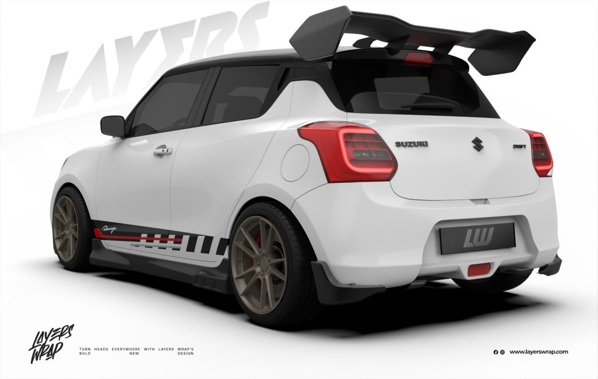 Suzuki Swift Partial Wrap Kit - Circuit Runner – White Edition
