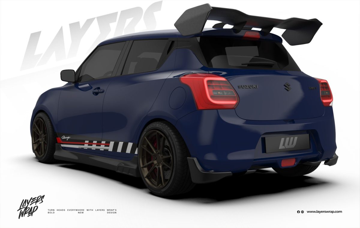Suzuki Swift Partial Wrap Kit - Circuit Runner – Blue Edition
