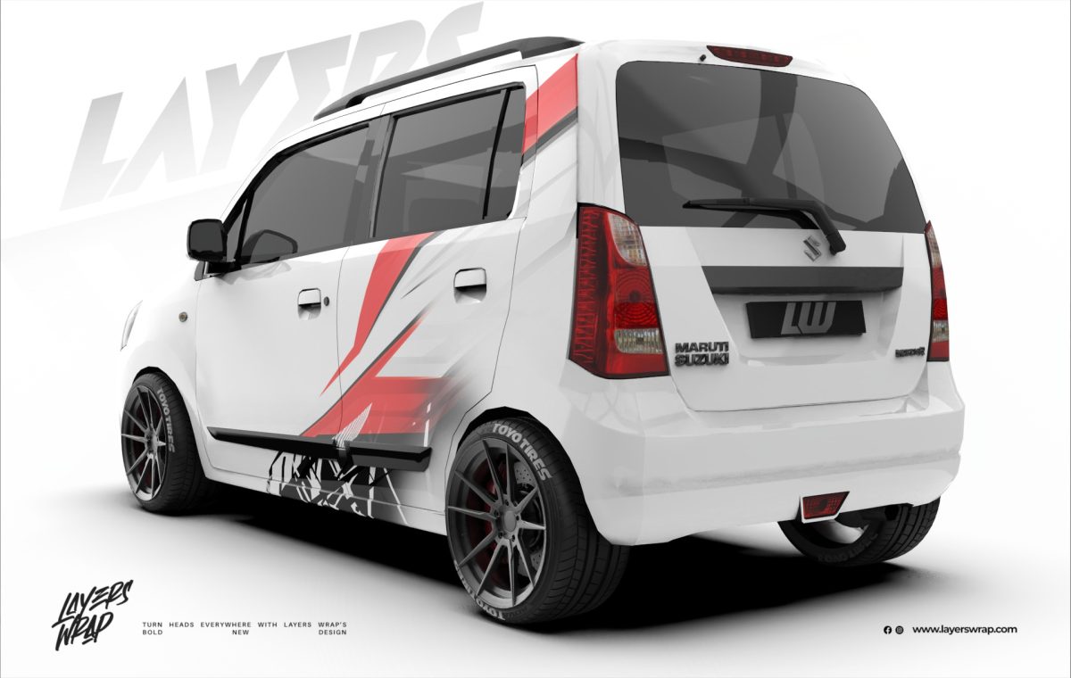 Suzuki WagonR Partial Wrap Kit - Crimson Flow