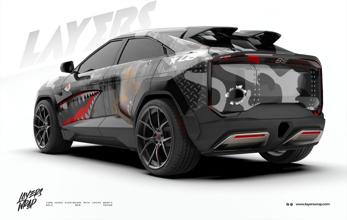 Mahindra BE6 Full Wrap - Camo Shark